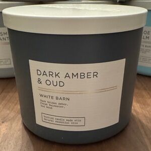BBW / White Barn New 3-Wick Candle, Dark Amber & Oud - Discontinued
